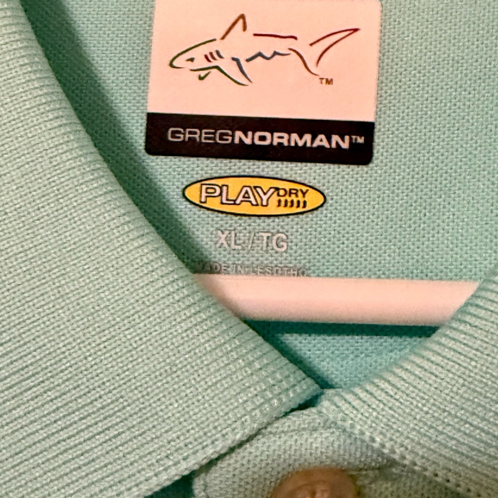 Greg Norman Collection Aqua Polo Shirt NWT XL - Picture 2 of 6